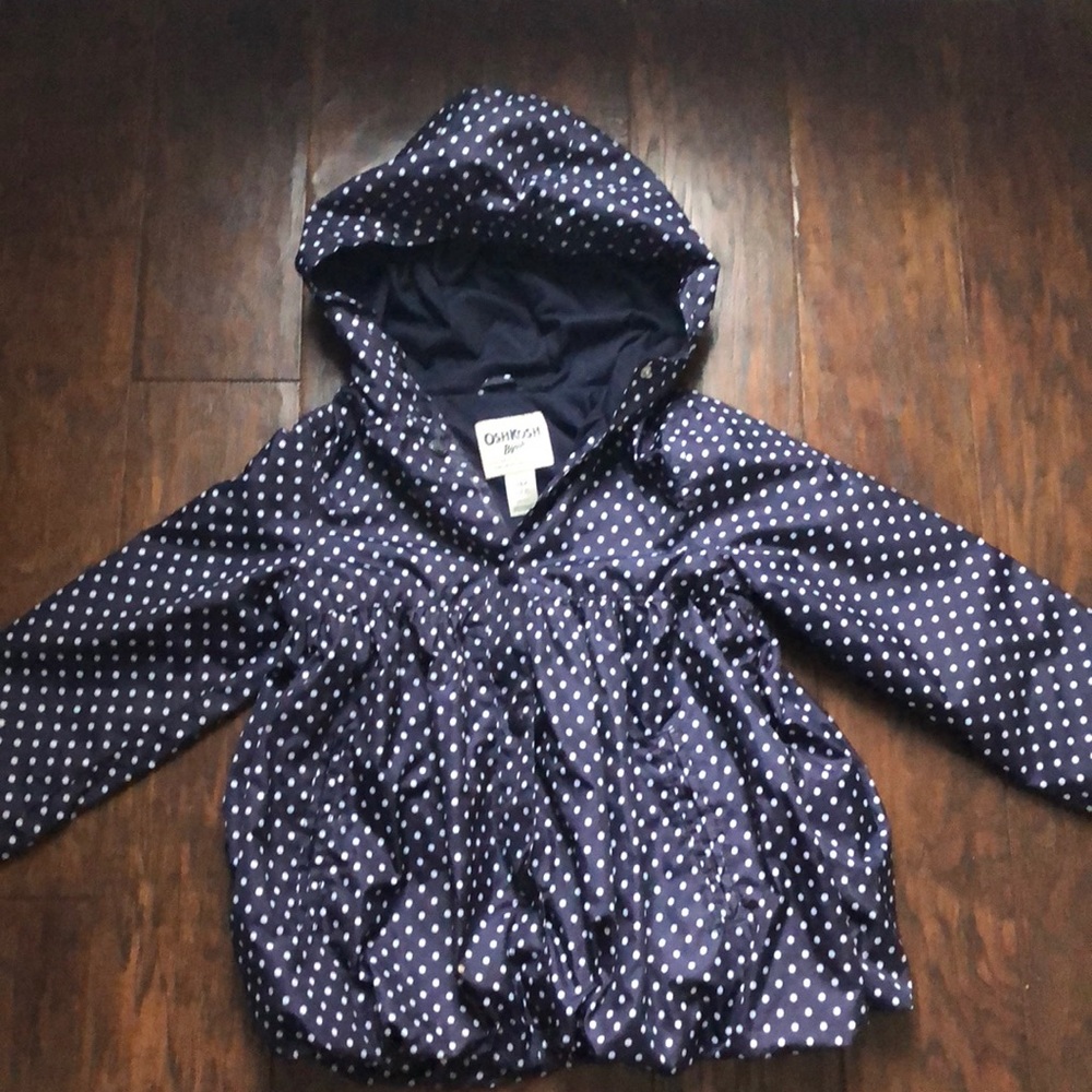 Adorable navy/white polka dot light weight spring jacket